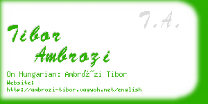 tibor ambrozi business card